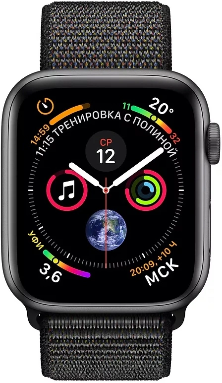 Смарт-часы Apple Watch Series 4 44 mm нейлон (серый космос) Смарт-часы Apple Watch Series 4 44 mm нейлон (серый космос)